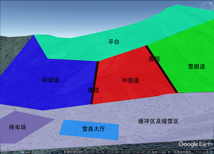 滑雪場分布圖